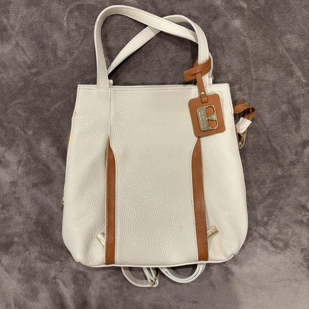 Valentina Italian Leather Pebbled Convertible Tote Shoulder Bag Backpack